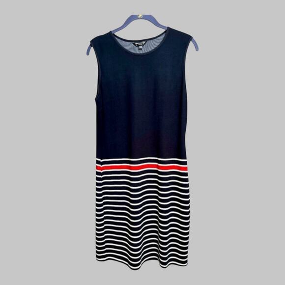 Christian Siriano Nautical Coastal Summer Resort Sleeveless  Stripe Dress XL - Picture 1 of 10